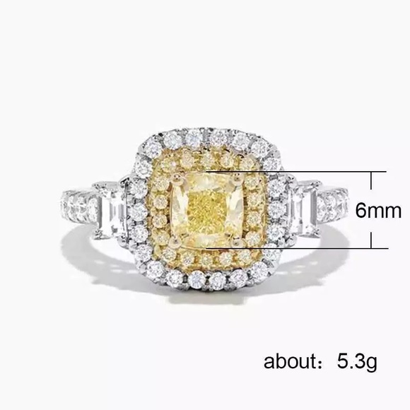 New Women’s 925 Silver Citrine Diamond Ring - Picture 3 of 6